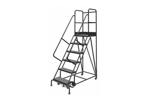 ROLLING LADDER 6 STEP STEEL PERFORATED by Tri-Arc