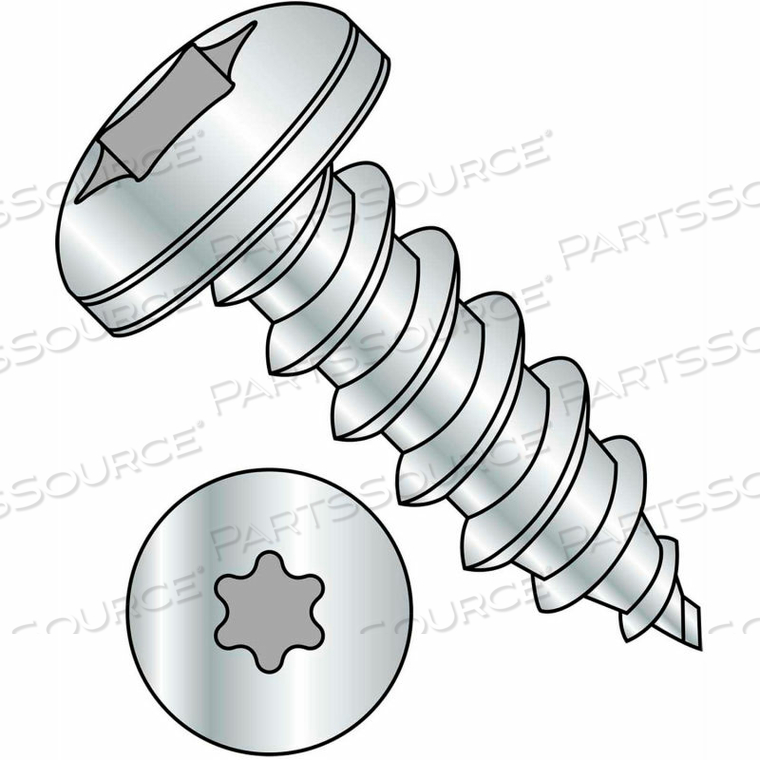 #8 X 3/4 6 LOBE PAN SELF TAPPING SCREW - TYPE A FULLY THREADED - ZINC BAKE - PKG OF 8000 