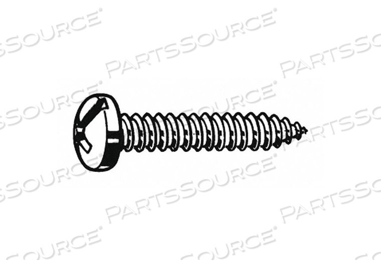 SHEET METAL SCREW, #10 SIZE, 2 IN LG, STEEL, ZINC PLATED, PAN, COMBO SLOTTED/PHILLIPS by Fabory