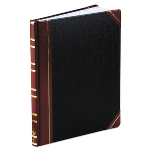 EXTRA-DURABLE BOUND BOOK, SINGLE-PAGE RECORD-RULE FORMAT, BLACK/MAROON/GOLD COVER, 11.94 X 9.78 SHEETS, 300 SHEETS/BOOK by Boorum & Pease