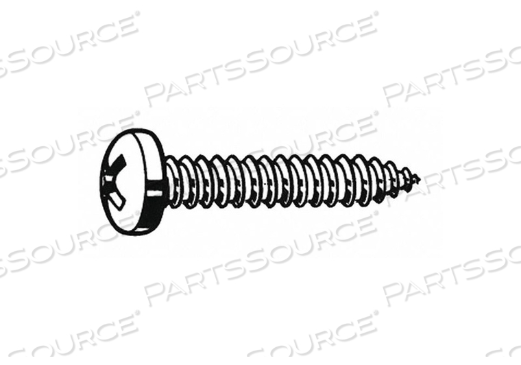 SHEET METAL SCREW, #10 SIZE, 1 1/4 IN LG, STEEL, ZINC PLATED, PAN, AB, PHILLIPS by Fabory