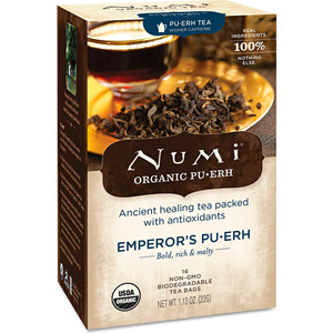 ORGANIC PU-ERH TEA, EMPEROR'S PU-ERH, SINGLE CUP BAGS, 0.125 OZ 16/BOX by Numi