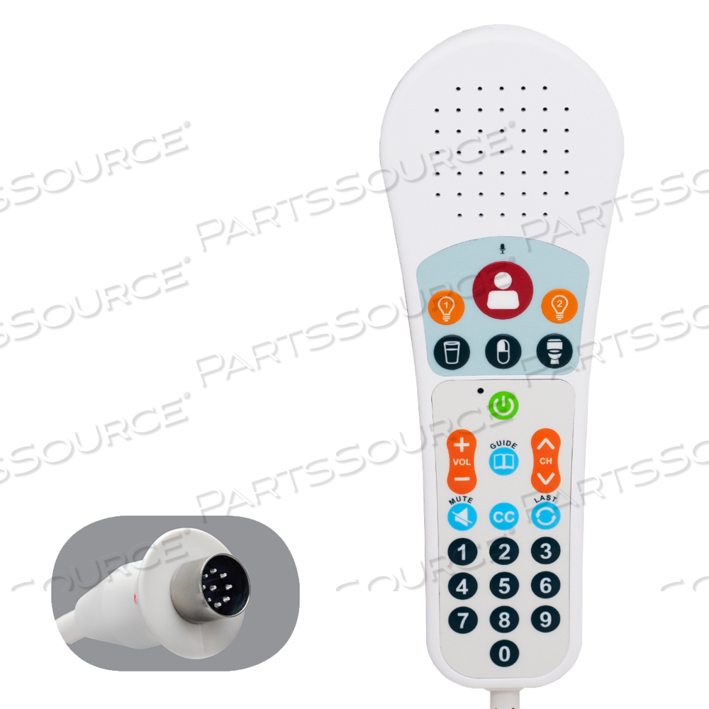 8FT L CABLE 9-PIN DIN WHITE BACKLIT ELITE DIGITAL™ PILLOW SPEAKER FOR RAULAND RESPONDER 5 SYSTEM by Crest Healthcare 8FT L CABLE 9-PIN DIN WHITE BACKLIT ELITE DIGITAL™ PILLOW SPEAKER FOR RAULAND RESPONDER 5 SYSTEM by Crest Healthcare