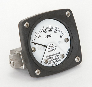 PRESSURE GAUGE 0 TO 50 PSI by Mid-West Instrument