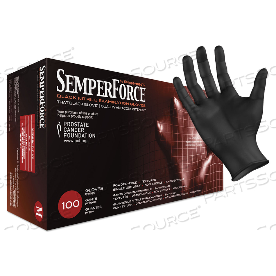 SEMPERFORCE GLOVES, BLACK, MEDIUM, 1,000/CARTON 