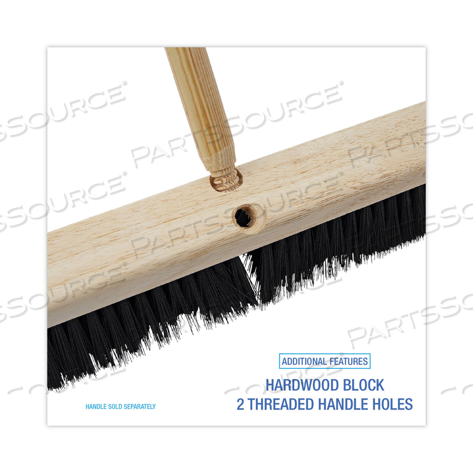 FLOOR BRUSH HEAD, 3" BLACK MEDIUM WEIGHT POLYPROPYLENE BRISTLES, 18" BRUSH by Boardwalk FLOOR BRUSH HEAD, 3" BLACK MEDIUM WEIGHT POLYPROPYLENE BRISTLES, 18" BRUSH by Boardwalk