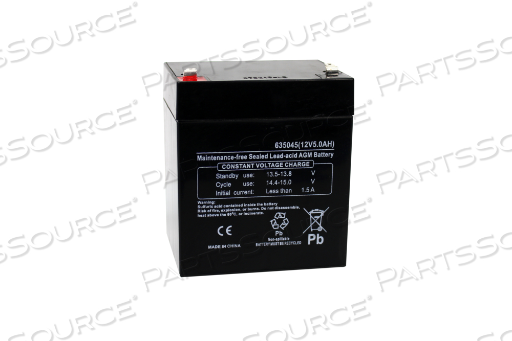 BATTERY, SEALED LEAD ACID, 12V, 5 AH, 0.187 IN F1 