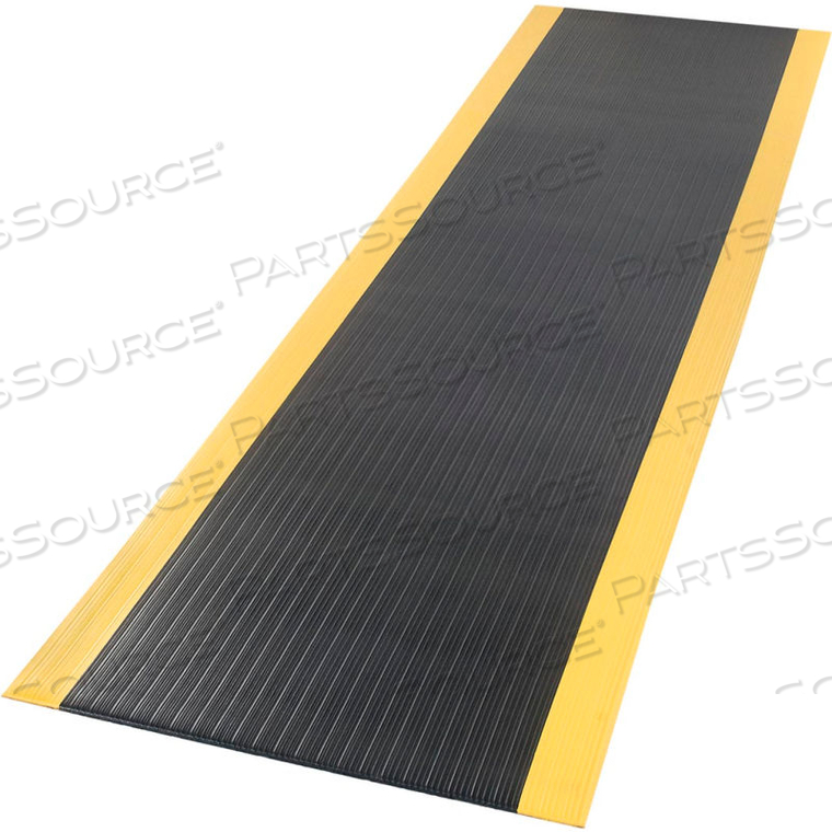 SOFT FOOT RIBBED SURFACE MAT 3/8" THICK 4' X UP TO 60' BLACK/YELLOW BORDER by Apache Inc. SOFT FOOT RIBBED SURFACE MAT 3/8" THICK 4' X UP TO 60' BLACK/YELLOW BORDER by Apache Inc.