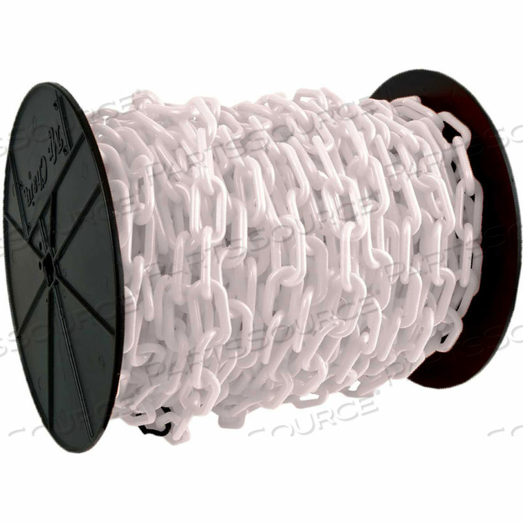 30101 PLASTIC CHAIN - 1-1/2" LINKS - ON A REEL - WHITE - 200 FEET - TRADE SIZE 6 by Mr. Chain