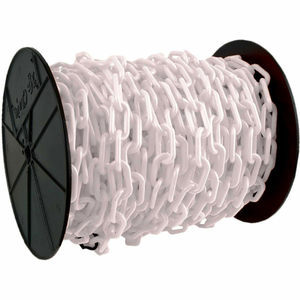 30101 PLASTIC CHAIN - 1-1/2" LINKS - ON A REEL - WHITE - 200 FEET - TRADE SIZE 6 by Mr. Chain