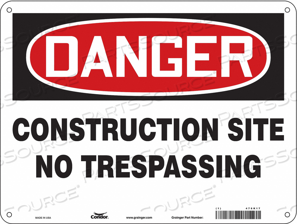 SAFETY SIGN 24 WX18 H 0.055 THICKNESS 