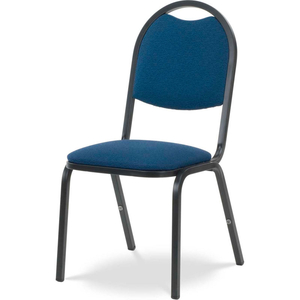 8917 DOMED SEAT ROUND BACK STACKING CHAIR, BLACK FRAME/BLUE FABRIC by Virco Inc