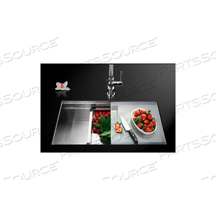 DUAL LEVEL UNDERMOUNT STAINLESS STEEL SINGLE BOWL KITCHEN SINK 