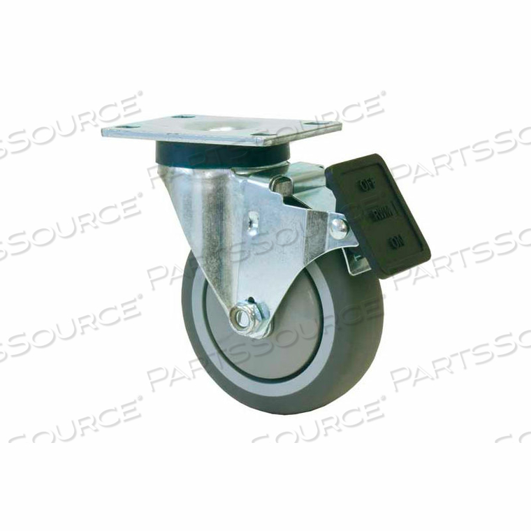 VERSATRAC 5" TPR SWIVEL WHEEL CASTER WITH TOTAL LOCK BRAKE by RWM VERSATRAC 5" TPR SWIVEL WHEEL CASTER WITH TOTAL LOCK BRAKE by RWM