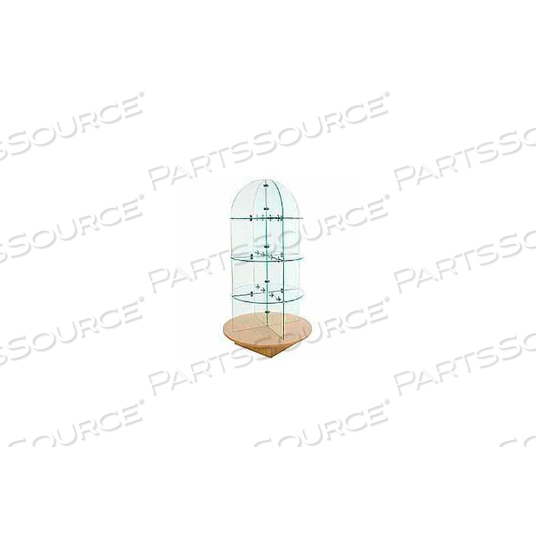 GLASS MERCHANDISER WITH ROUND BASE 