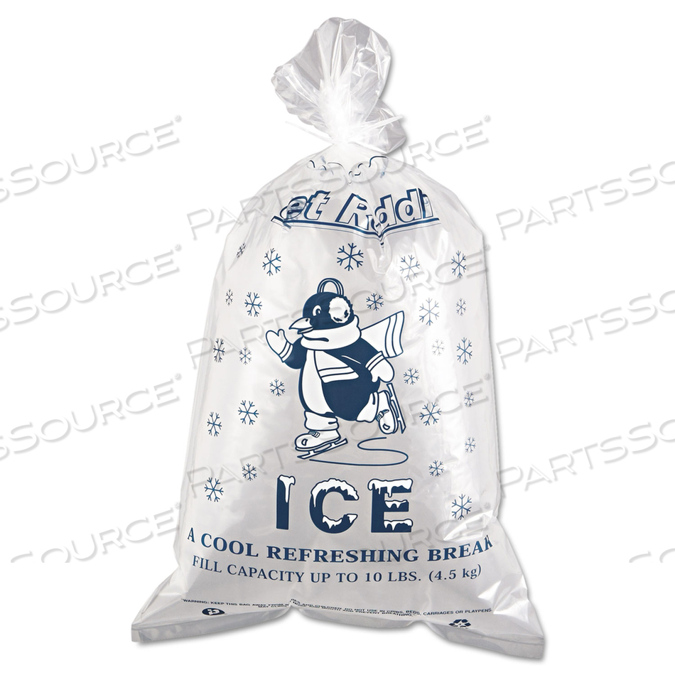 ICE BAGS, 1.5 MIL, 12" X 21", CLEAR by Inteplast Group ICE BAGS, 1.5 MIL, 12" X 21", CLEAR by Inteplast Group