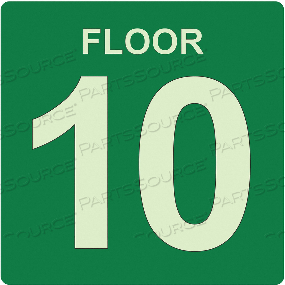 SIGN FLOOR 10 GREEN ENGLISH PVC by Ability One SIGN FLOOR 10 GREEN ENGLISH PVC by Ability One
