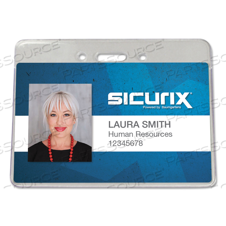 SICURIX PROXIMITY BADGE HOLDER, HORIZONTAL, 4W X 3H, CLEAR by Sicurix