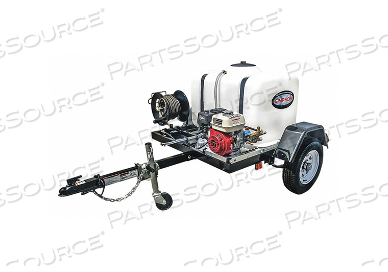 SIMPSON MOBILE TRAILER 3200PSI 196CC 2.8GPM GAS PRESSURE WASHER W/HONDA GX200 ENGINE CAT PUMP by FNA Group Inc.