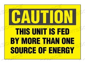 SIGN, CAUTION / THIS UNIT IS FED BY MORE THAN ONE SOURCE OF ENERGY, RECTANGULAR, 5 IN X 3.5 IN, SELF-ADHESIVE, POLYESTER, YELLOW (PACK OF 5) by Panduit SIGN, CAUTION / THIS UNIT IS FED BY MORE THAN ONE SOURCE OF ENERGY, RECTANGULAR, 5 IN X 3.5 IN, SELF-ADHESIVE, POLYESTER, YELLOW (PACK OF 5) by Panduit