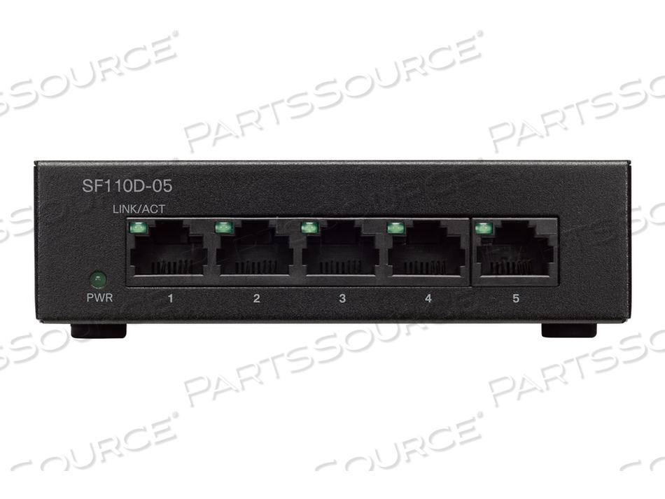 SMALL BUSINESS SF110D-05, SWITCH, UNMANAGED, 5 X 10/100, DESKTOP, WALL-MOUNTABLE, DC POWER 