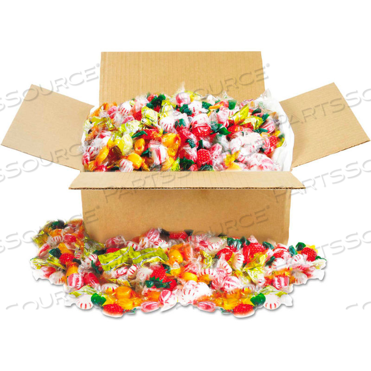 FANCY ASSORTED HARD CANDY, INDIVIDUALLY WRAPPED, 10 LB VALUE SIZE BOX 