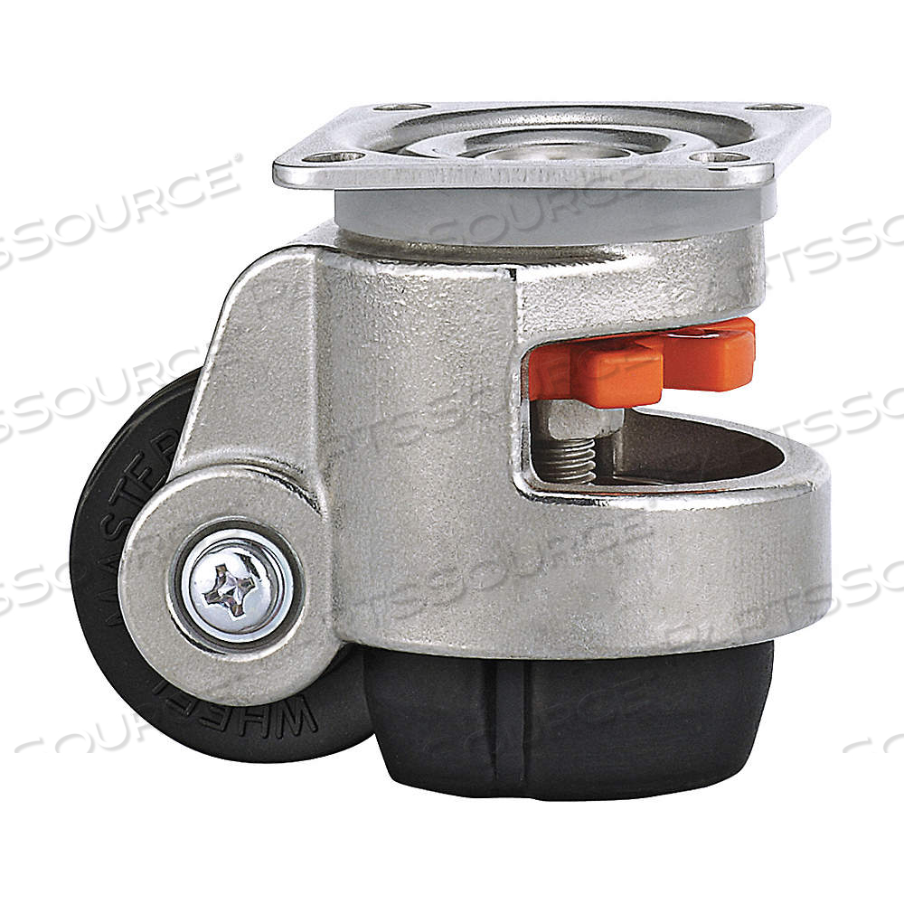 CORROSION-RESISTANT EXTENDED-STEM LEVELING PLATE CASTER, 1 3/4 IN WHEEL DIA., 110 LB, NYLON TREAD by WM Casters CORROSION-RESISTANT EXTENDED-STEM LEVELING PLATE CASTER, 1 3/4 IN WHEEL DIA., 110 LB, NYLON TREAD by WM Casters