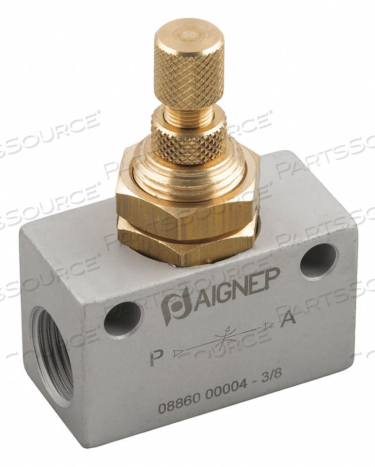 IN-LINE NEEDLE VALVE 1/8 FEMALE BSPP by Aignep USA