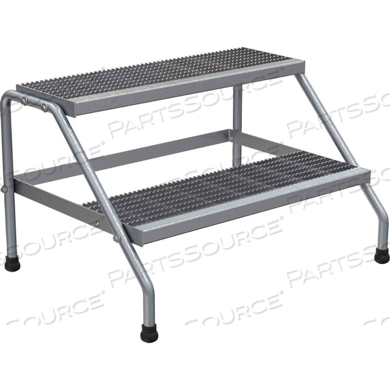 ALUMINUM WIDE STEP STAND - 2 STEP by Vestil Manufacturing Corp. ALUMINUM WIDE STEP STAND - 2 STEP by Vestil Manufacturing Corp.