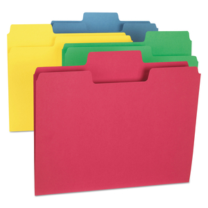 SUPERTAB COLORED FILE FOLDERS, 1/3-CUT TABS: ASSORTED, LETTER SIZE, 0.75" EXPANSION, 11-PT STOCK, COLOR ASSORTMENT 1, 24/PACK by Smead