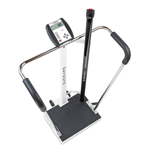 600 LB. CAPACITY BARIATRIC DIGITAL WAIST-HIGH STAND-ON SCALE WITH MECHANICAL HEIGHT ROD by Detecto Scale / Cardinal Scale