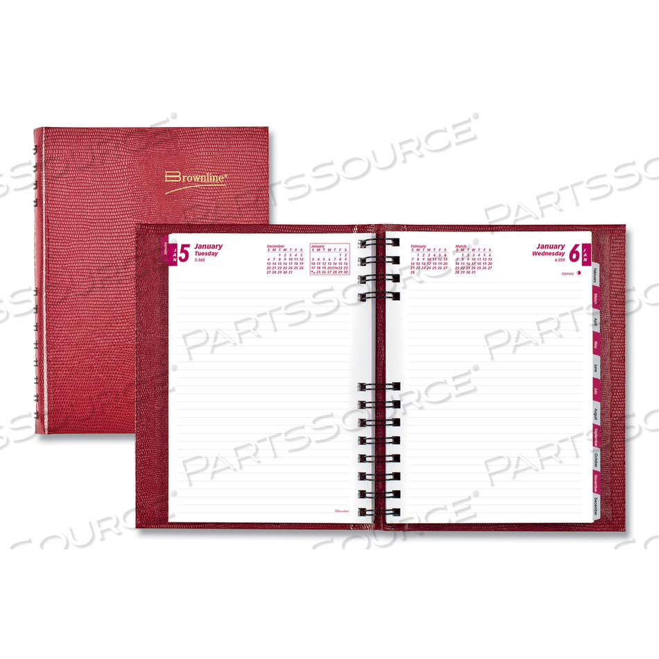DAILY PLANNER 8-1/2 X5-3/4 RED by Brownline