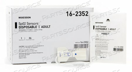 DISPOSABLE SPO2 SENSOR WITH CABLE - 1-1/2 FT by McKesson DISPOSABLE SPO2 SENSOR WITH CABLE - 1-1/2 FT by McKesson