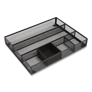 MESH DRAWER ORGANIZER, SIX COMPARTMENT, 15.43 X 12.2 X 2.68, BLACK by TRU RED MESH DRAWER ORGANIZER, SIX COMPARTMENT, 15.43 X 12.2 X 2.68, BLACK by TRU RED