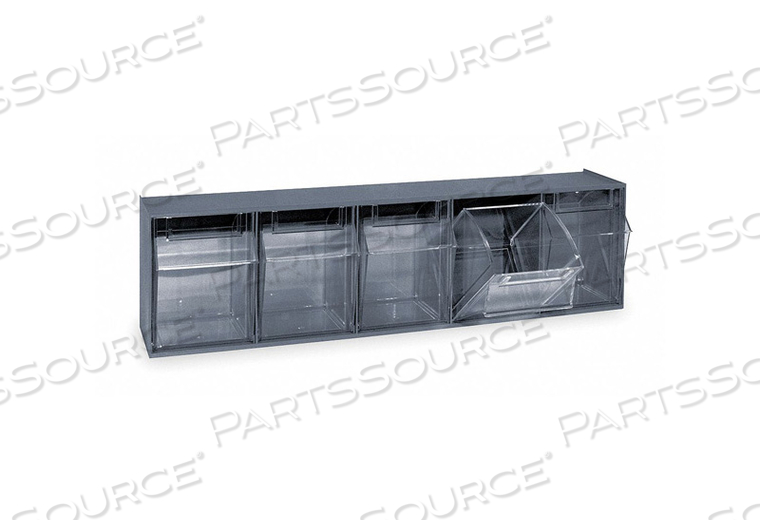 TIP OUT STORAGE BIN QTB305 - 5 COMPARTMENTS GRAY by Quantum Storage Systems TIP OUT STORAGE BIN QTB305 - 5 COMPARTMENTS GRAY by Quantum Storage Systems