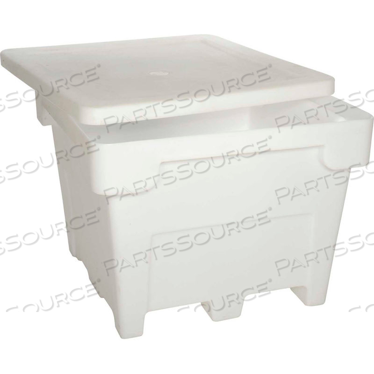 ROMOTECH FDA APPROVED POLY BULK CONTAINER WITH LID 42-1/2"L X 42-1/2"W X 33-1/2"H, BLACK by Rotational Molding Technologies Inc. ROMOTECH FDA APPROVED POLY BULK CONTAINER WITH LID 42-1/2"L X 42-1/2"W X 33-1/2"H, BLACK by Rotational Molding Technologies Inc.