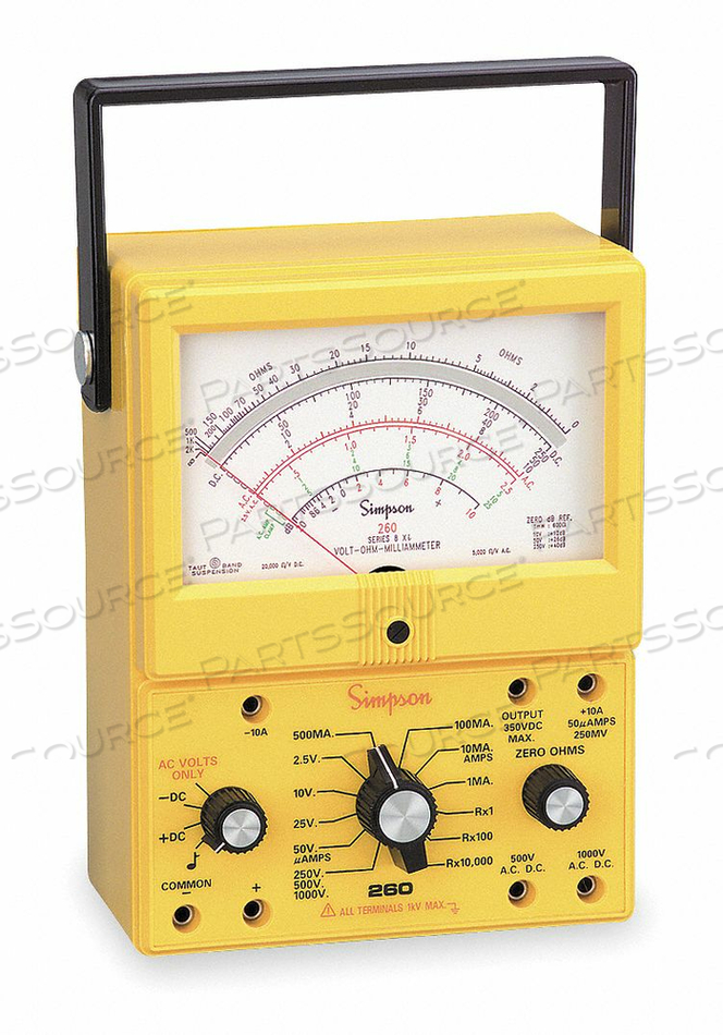 ANALOG MULTIMETER 1000V 10A 20M OHMS by Simpson Electric