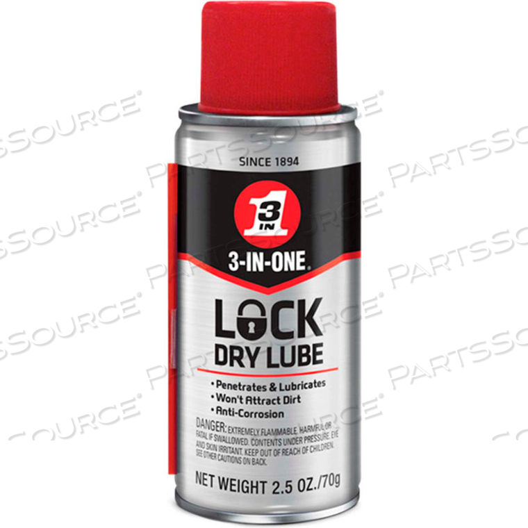 3-IN-ONE LOCK DRY LUBE - 2.5 OZ. AEROSOL CAN by WD-40