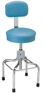 ANESTHETIST STOOL, STAINLESS STEEL, WITH BACK AND CASTERS, BLACK by Pedigo Products, Inc.