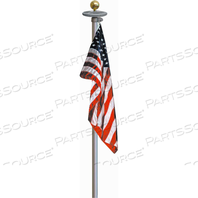 ANTHEM 20' ALUMINUM FLAGPOLE WITH 3'X 5' NYLON U.S. FLAG AND LIGHT SET 