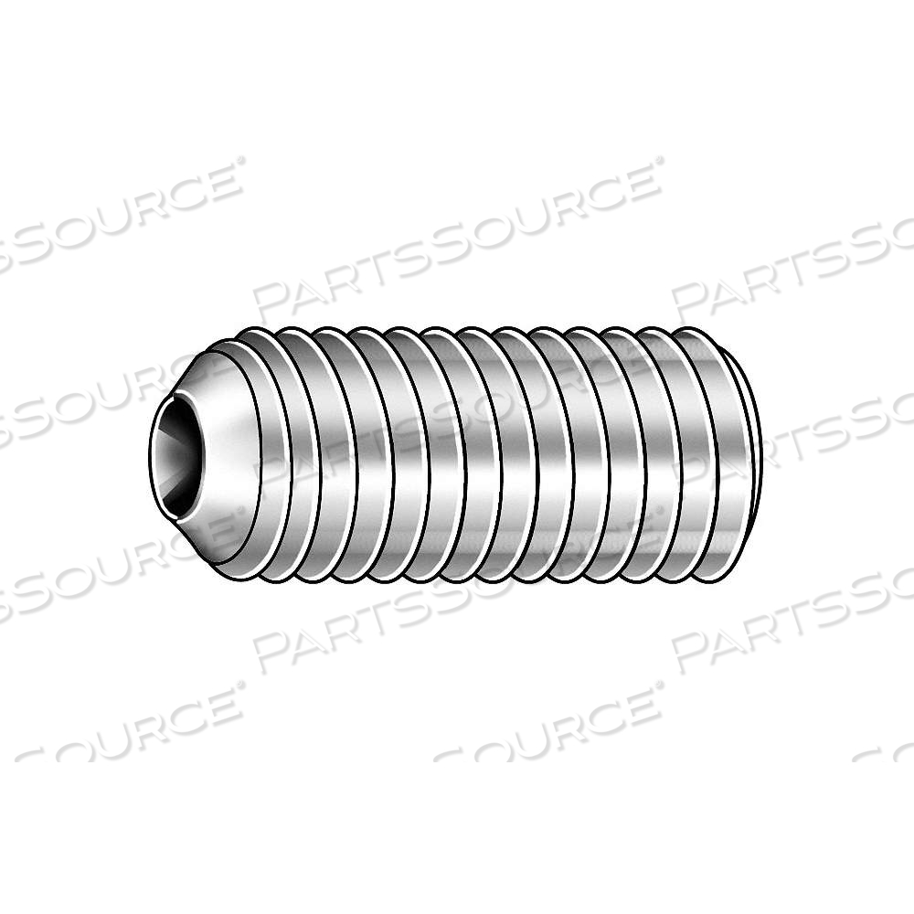 SOCKET SET SCREW, #4-40 THREAD SIZE, 3/16 IN OVERALL LG, CUP PT, STAINLESS STEEL, PLAIN by Approved Vendor