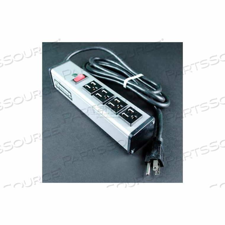 UL104BD MULTI-OUTLET POWER UNIT, 125V, 15A, 9-1/4"L, 4 OUTLETS, 15' CORD by Wiremold