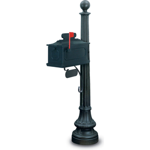 CAPE CHARLES SINGLE RESIDENTIAL MAILBOX & POST N1021783 - BLACK by United Visual Products