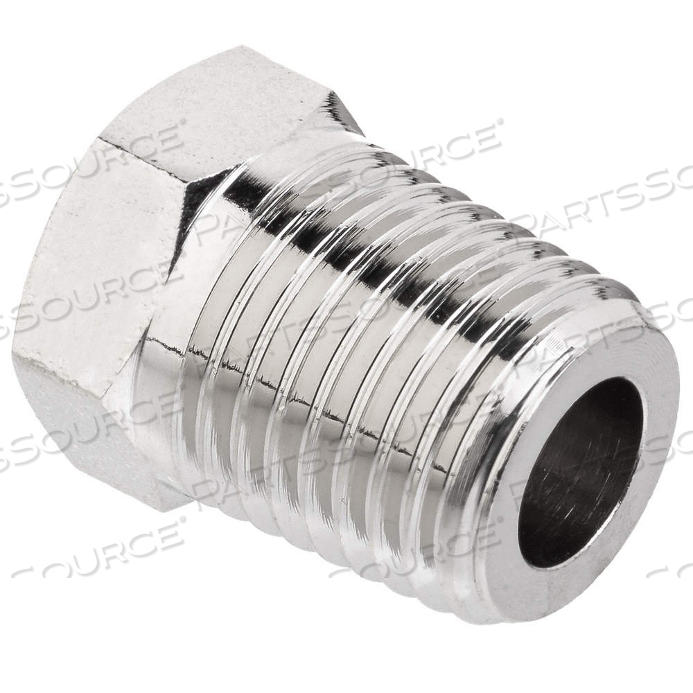 HEX BUSHING, NICKEL-PLATED BRASS, 1/2 IN X 3/8 IN FITTING PIPE SIZE, MALE NPTF X FEMALE NPTF by Approved Vendor