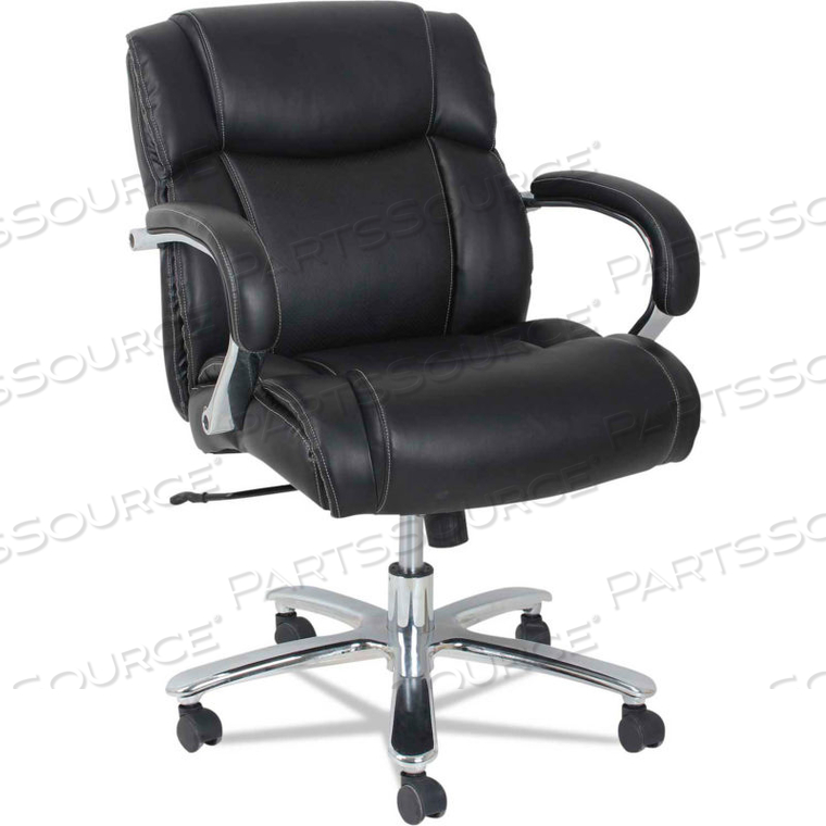 BIG AND TALL LEATHER CHAIR - HIGH-BACK - 350 LB. CAPACITY - BLACK - MAXXIS SERIES 