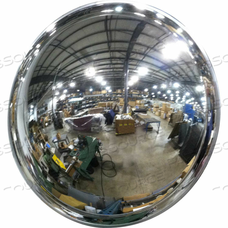 FULL DOME ACRYLIC CONVEX MIRROR, INDOOR, 24" DIA., 180 VIEWING ANGLE 