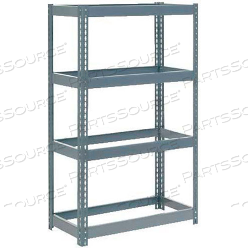 EXTRA HEAVY DUTY SHELVING 36"W X 24"D X 60"H WITH 4 SHELVES, NO DECK, GRAY 