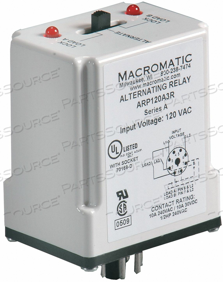 ALTERNATING RELAY 24VAC DPDT CROSS-WIRED by Macromatic ALTERNATING RELAY 24VAC DPDT CROSS-WIRED by Macromatic