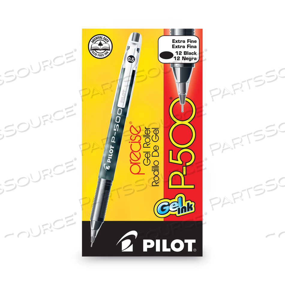 PRECISE P-500 GEL PEN, STICK, EXTRA-FINE 0.5 MM, BLACK INK, BLACK BARREL by Pilot PRECISE P-500 GEL PEN, STICK, EXTRA-FINE 0.5 MM, BLACK INK, BLACK BARREL by Pilot