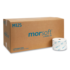 SMALL CORE BATH TISSUE, SEPTIC SAFE, 1-PLY, WHITE, 2,500 SHEETS/ROLL, 24 ROLLS/CARTON by Morcon Tissue